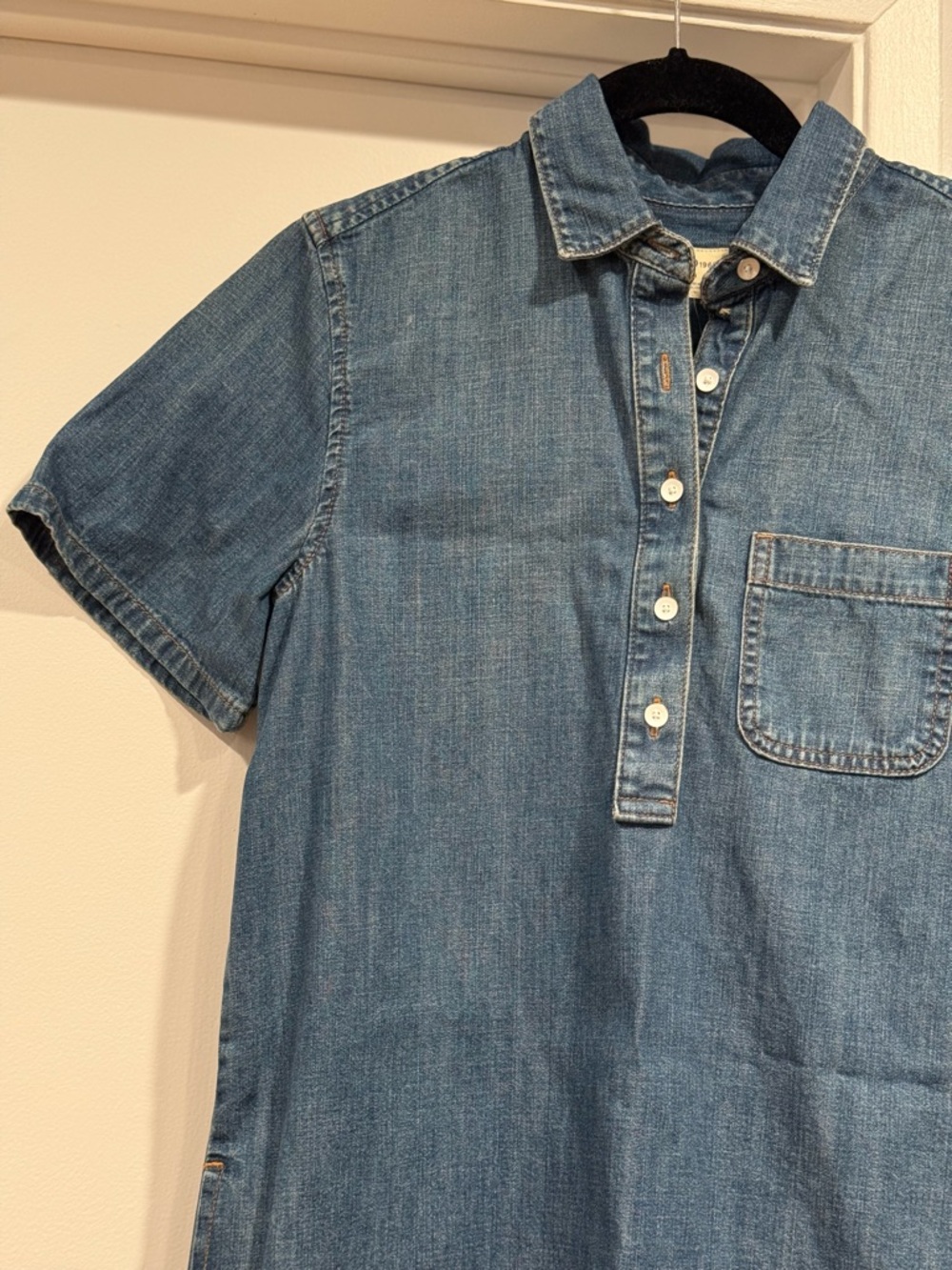 Women’s GAP Denim Button-Up Dress in Medium Blue - Picture 3 of 13